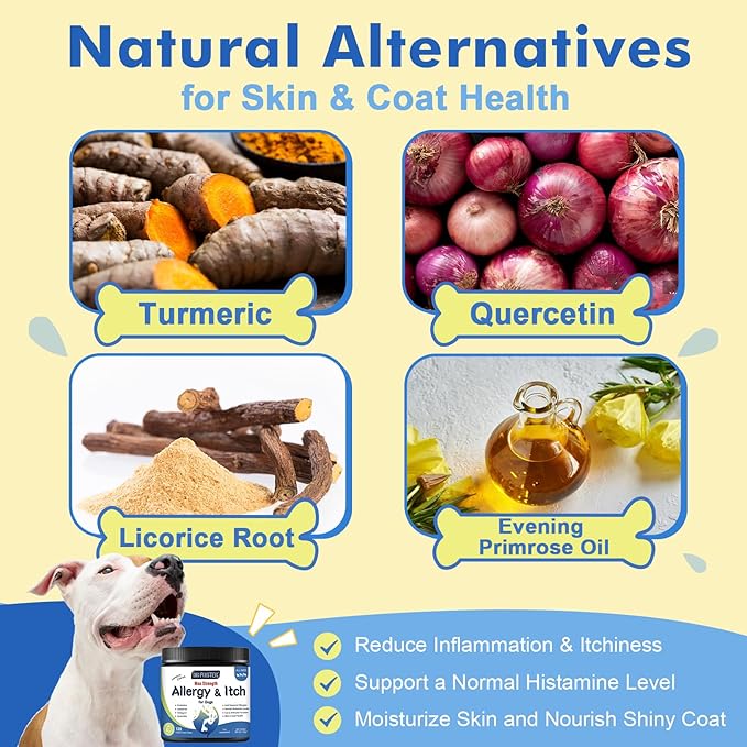 Dog Allergy Relief Chews, with Colostrum, Omega 3,6, Probiotics for Dogs, Support Immune, Dog Itching Skin Relief, Natural Dry Skin & Itch Relief for Dogs, Hot Spot Treatment, Seasonal Allergy Relief