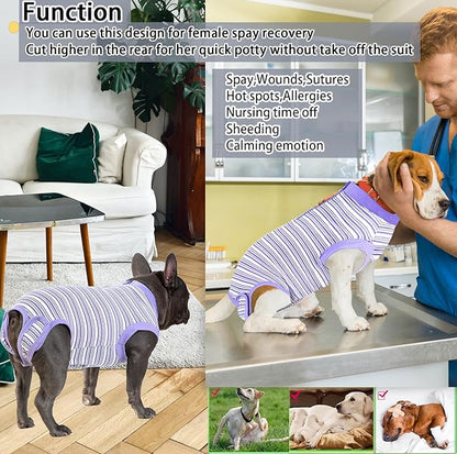 Recovery Suit for Dogs,Dog Cone Alternative Zipper Surgery Suit Female Spay,Soft Dog Surgery Suit for Anti Licking,Breathable Surgical Suit for Dogs Female Spay