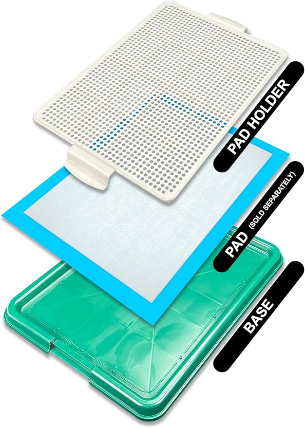 Dog Pee Pad Holder, Puppy Potty Training Tray 22.5”X16.5” for Small Dogs (Green)