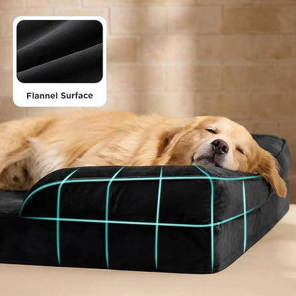 Bedsure XXL Orthopedic Dog Bed for Extra Large Dogs - Washable Giant Dog Cat Bed Waterproof, Comfort Dogs Couch Sofa with Washable Removable Cover, Pet Bed with Nonskid Bottom, Black, 52"