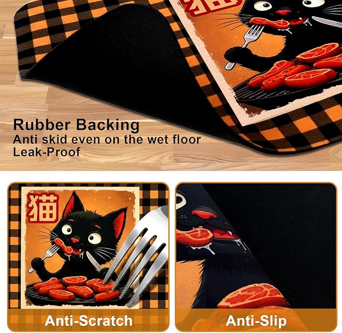 Dog Food Mats for Floors Waterproof Mat for Cat Food and Water Bowls - Absorbent Quick Dry Non Slip Mat for Pet Feeding