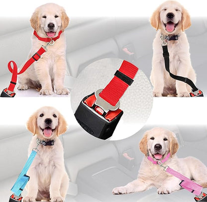 SunGrow Dog Seat Belt for Car, Adjustable Nylon Pet Seatbelt, Supports All Cars, Seatbelt for Dogs in Car, Dog Car Leash Seat Belt, Cats and Ferrets Seat Belt Harnesses
