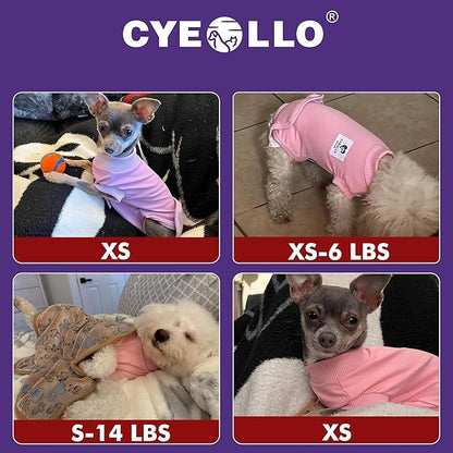 cyeollo Dog Surgery Recovery Suit for Female Male Dogs Cats Soft Breathable Dog Onesie After Spay, Neuter, Anti-Licking Pet Surgical Recovery Snugly Suit Bodysuit, Pink, XS