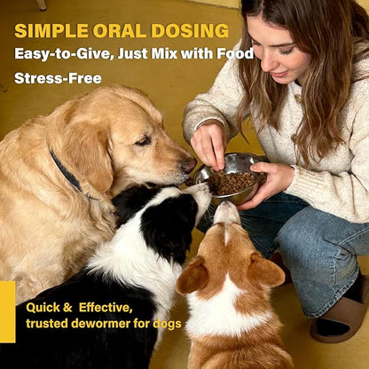 Dog Dewormer for Dogs & Puppies, Fenbendazole All Wormers Tablets for Tapeworms, Roundworms, Hookworms & Whipworms, 48 Count
