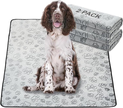 Qeils Reusable Puppy Pads, 2 Pack Washable Pee Pads for Dogs, Non Slip Wee Wee pad, Absorbent and Leakproof Training Mats for Potty, Crate, Playpen, Bed, Sofa, 48"x 30"