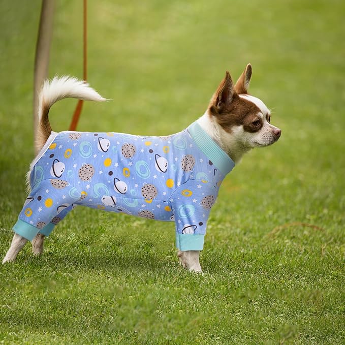 Dog Surgery Recovery Suit, Dog Onesie for Surgery Female Male Dogs, Dogs Pajamas Long Sleeve, Small Dogs Onesie, Abdominal Wound Bandages Surgical Suit, Cat Recovery Suit for Shedding Skin Disease