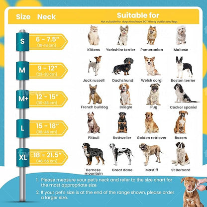 Inflatable Dog Cone Collar w/Pump - Large Dog Donut Collar After Surgery - Washable Dog Collar w/Removable Soft Cone for Dogs After Surgery- Dog Cone Alternative After Surgery w/Soft Cover