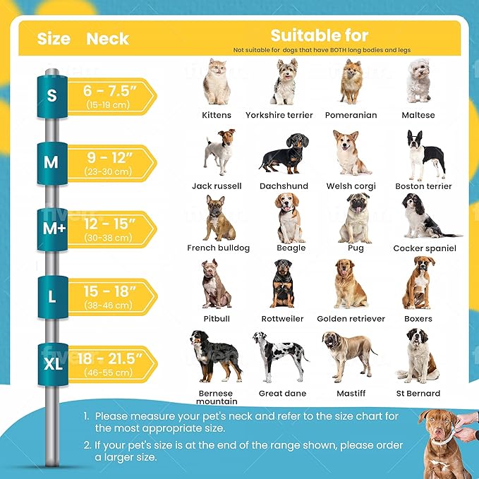 Inflatable Dog Cone Collar w/Pump - Medium Dog Donut Collar After Surgery - Washable Dog Collar w/Removable Soft Cone for Dogs After Surgery- Dog Cone Alternative After Surgery w/Soft Cover