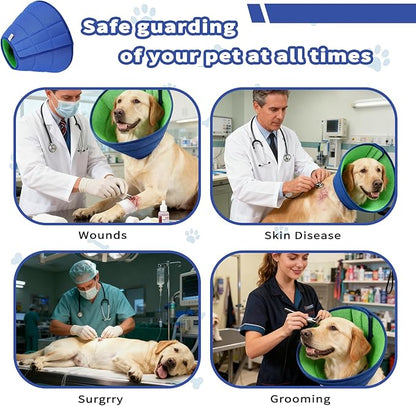 JWShang Soft Dog Recovery Collars Cones – Breathable Adjustable Comfort Cone for Small Medium Large Dogs to Stop Licking After Surgery, Elizabethan Recovery Collar Alternative (Blue, XL)