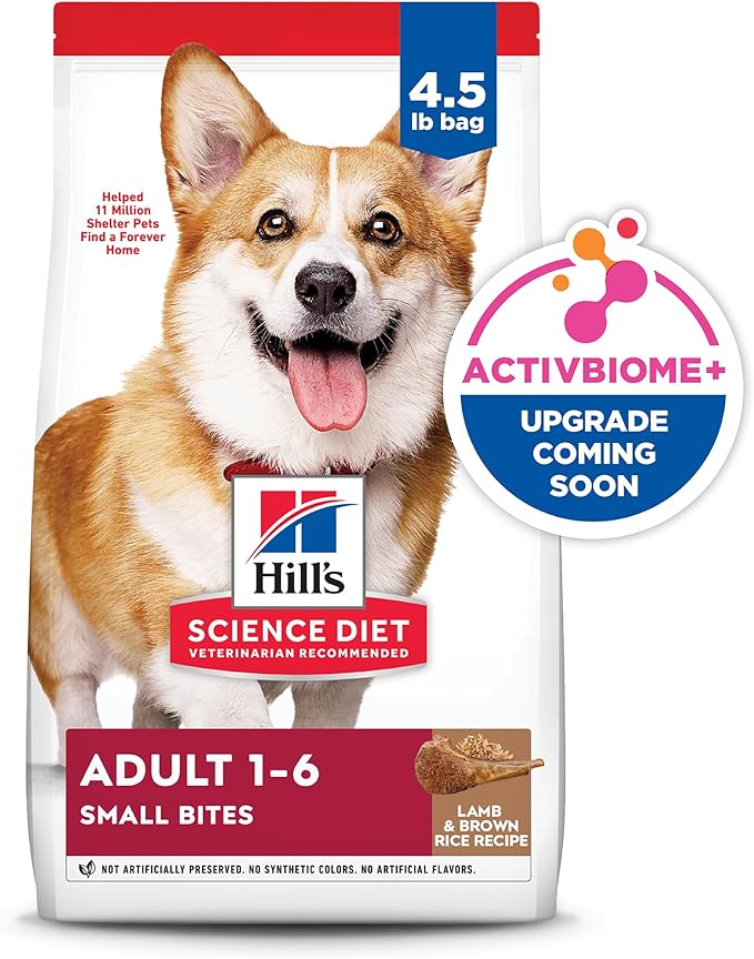 Hill's Science Diet Adult 1-6 Small Bites Dry Dog Food, Lamb Meal & Brown Rice, 4.5 lb. Bag