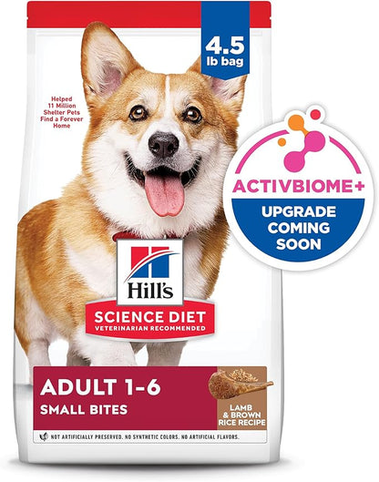 Hill's Science Diet Adult 1-6 Small Bites Dry Dog Food, Lamb Meal & Brown Rice, 4.5 lb. Bag