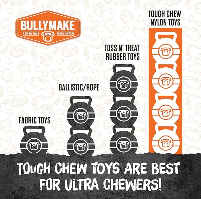 BULLYMAKE Green Tough Chew Horseshoe Toy for Dogs, Durable Nylon Dog Toys for Aggressive Chewers, Dental Stimulating, Tough Chewers, Boredom Busting, Made in USA