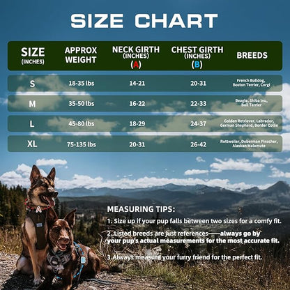 AUROTH Tactical Dog Harness for Large Dogs No Pull Adjustable Pet Harness Reflective K9 Working Training Easy Control Pet Vest Military Service Dog Harnesses
