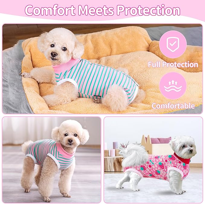 Coppthinktu Recovery Suit for Dogs After Surgery, Dog Onesie Surgery Recovery Suit for Female Spay, Soft Male Surgical Pajamas Bodysuits for Small Medium Puppy to Anti Licking Dog Cone Alternative