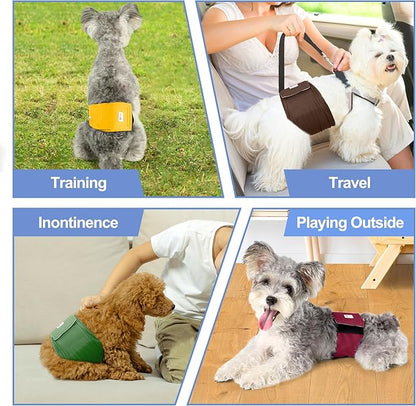 5 Pack Dog Diapers Male Reusable, Premium Belly Bands for Dogs, High Absorbing Male Dog Pee Wraps for Doggie in Incontinence or Excitable Urination Red XL