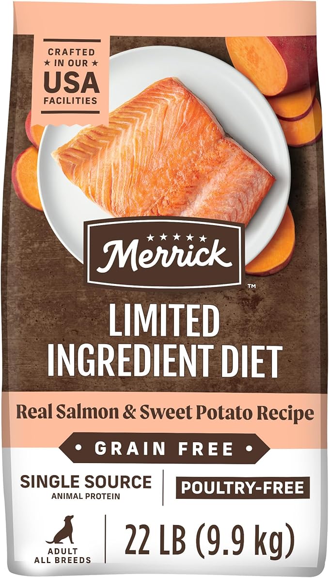 Merrick Limited Ingredient Diet Grain Free Dry Dog Food, Premium And Healthy Kibble, Salmon And Sweet Potato - 22.0 lb. Bag