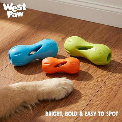 WEST PAW Qwizl Durable Zogoflex Dog Puzzle Toy for Mental Stimulation, and Enrichment - Treat Dispensing for Bully Sticks and Dental Sticks - Dishwasher Safe - Made in USA - Small - Clover