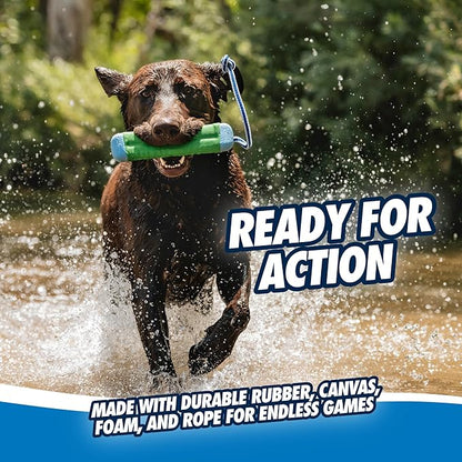 Chuckit! Amphibious Bumper Floating Fetch Dog Toy For Waterplay, Small For Dogs Up To 60 lb, 1.62"L x 8.5” H x 3.5" W, Assorted