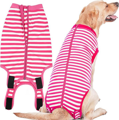 Dog Recovery Suit Post Surgery Shirt,Large Female Spay Wound Protective Suit,Pink XL