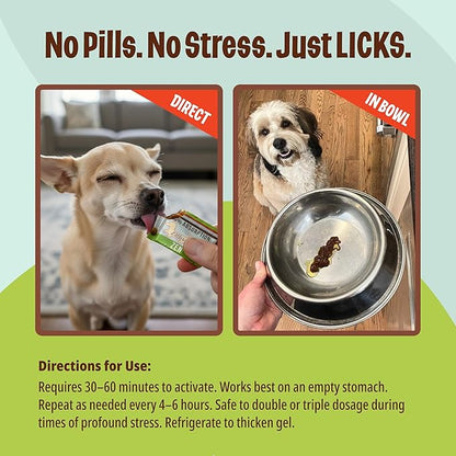 Licks Pill-Free Zen Small Breed Dog Calming Aid - Zen Calming Aid Supplements for Aggressive Behavior & Nervousness - Calming Dog & Puppy Treats for Stress Relief & Dog Health - Gel Packets - 10 Use