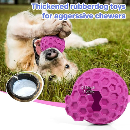 Indestructible Squeaky Dog Balls, Dog Toys for Aggressive Chewers Large Breed for Relieving Anxiety, Tough Dog Chew Toys Balls for Aggressive Chewers, Outdoor Squeaky Cognitive Dog Toys