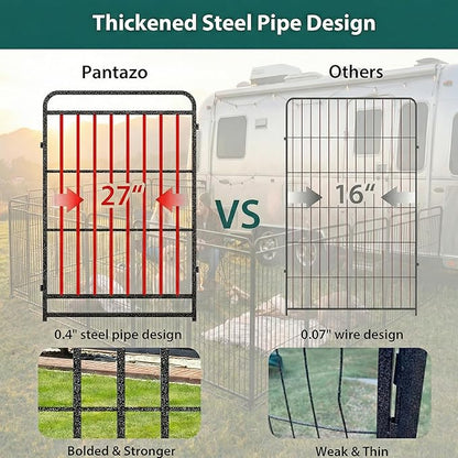 Dog Playpen Outdoor 24 Panels 40'' Rustproof Metal Dog Fence with Gate Small Medium Portable Large Dog Play Pen 54FT 180 Sq.ft for RV Camping, Trips, Play Yard