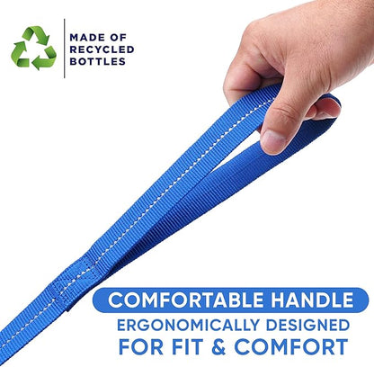 Pawtitas Blue Dog Leash 6 ft XS/S Reflective Durable Lightweight Recycled Lead for Small Dogs and Puppies