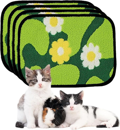 Qeils Reusable Puppy Pads for Small Dogs, Washable Pee Pads with Non-Slip , Absorbent Leakproof Mat for Crates, Playpens, Pet Beds & Whelping, Indoor Potty Training Grass Green, 16"x12", 4 Pack