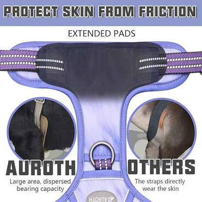 AUROTH Tactical Dog Harness for Large Dogs No Pull Adjustable Pet Harness Reflective K9 Working Training Easy Control Pet Vest Military Service Dog Harnesses Very Peri S