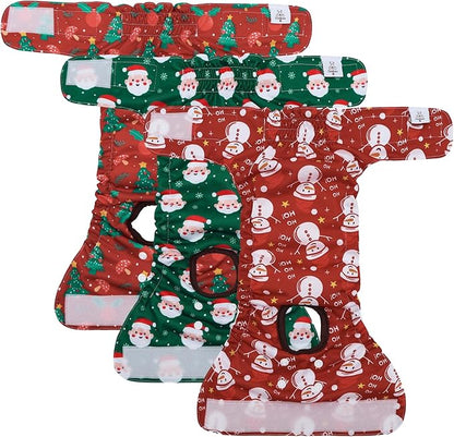 CuteBone Dog Diapers Female Washable Small Medium Large 3 Pack Reusable Doggie Diapers Puppy Period Pants for Doggy Heat Cycle Peeing