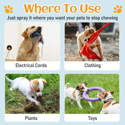 No Chew Spray for Dogs 237 ML, Bitter Apple Spray for Dogs to Far Away Chewing, Cats and Dogs Training Behavior Aids, Keep Away Destructive Chewing Licking