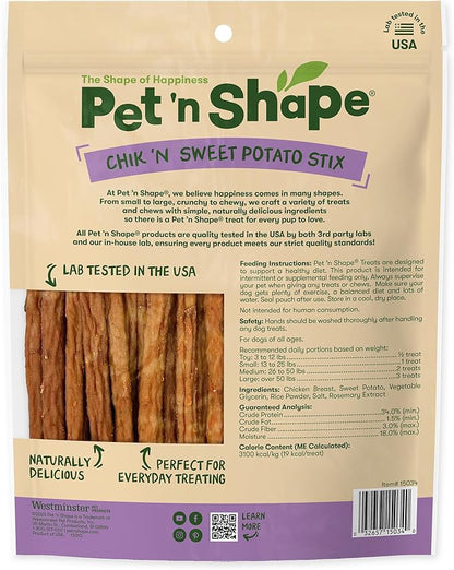 Pet 'n Shape Chik 'n Sweet Potato Stix – Made and Sourced in The USA- Natural Healthy Dog Treats, 28 Ounce