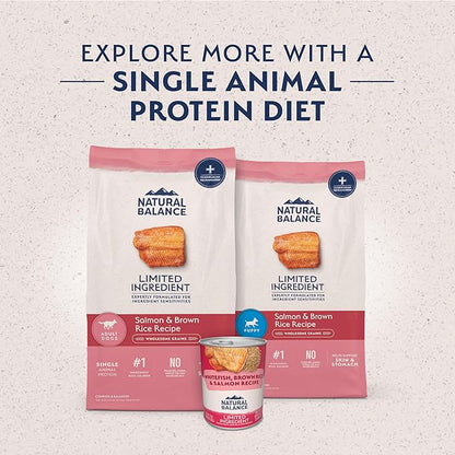 Natural Balance Limited Ingredient Adult Dry Dog Food with Healthy Grains, Salmon & Brown Rice Recipe, 4 Pound (Pack of 1)