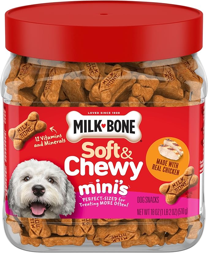 Milk-Bone Soft & Chewy Mini’s Dog Treats Made with Real Chicken, 18 Oz.
