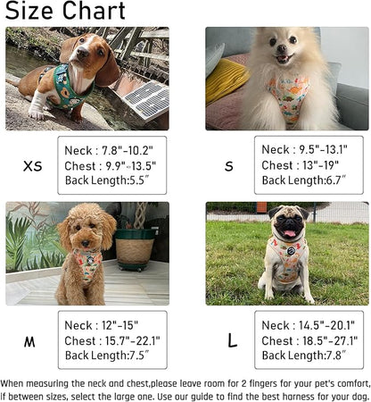 Dog Harness and Leash Set, Adjustable Dog Harness, Dog Leash, No Pull No Choke Puppy Harnesses for Walking Training for Small Medium Large Pet