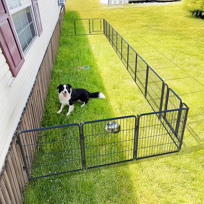 FXW Rollick Dog Playpen with Anchor Kit (Pack of 4) – 32 Inch 16-Panel Dog Pen for Medium & Large Dogs, Stable & Safe Indoor/Outdoor Play│Patented