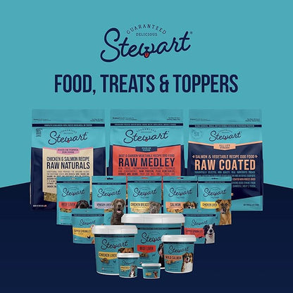 Stewart 100% Chicken Liver Dog Treats, 2.5 oz Pouch, ~45 Pieces, Freeze Dried Raw, Single Ingredient, 60% Protein Training Treats or Meal Topper, Grain Free, Gluten Free