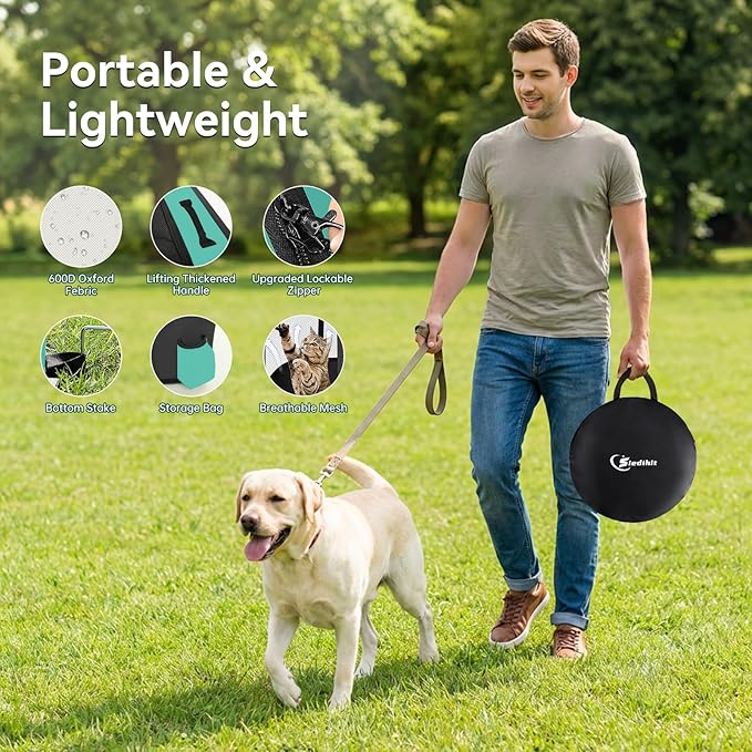 Dog Playpen,Cat Pet Puppy Pen,Portable Playpens for Dogs Indoor Outdoor Travel Camping Use,Foldable Dog Kennel Tent Crate for Rabbit Small Animals with Carrying Case (Green, Large)