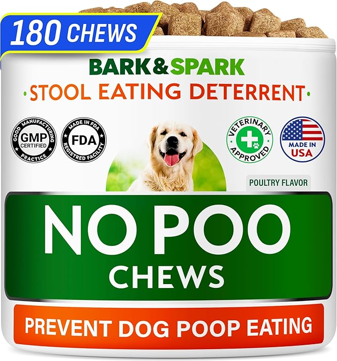 No Poo Chews for Dogs - Coprophagia & Stool Eating Deterrent with Probiotics, Digestive Enzymes & Breath Aid Support - Stop Dog Poop Eating - Made in USA