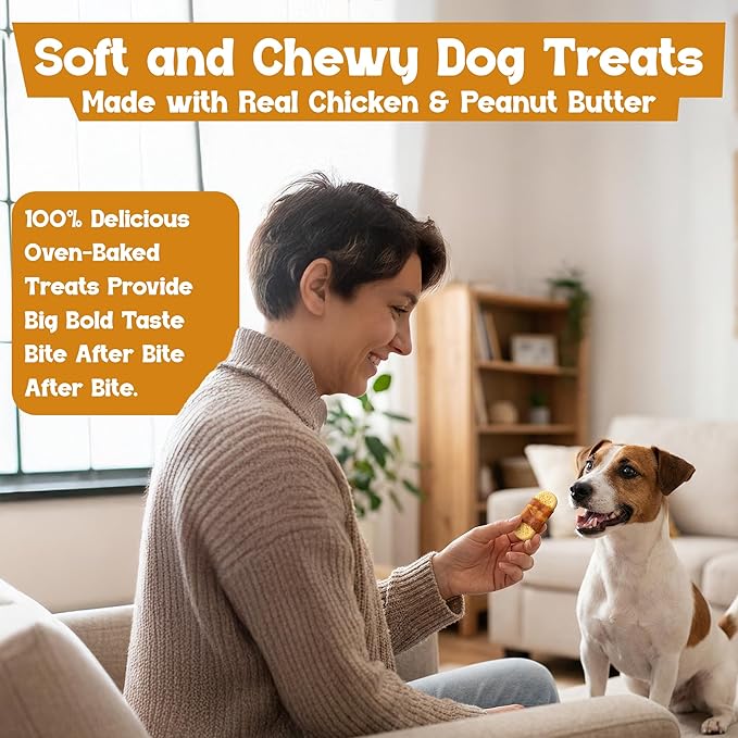 Beefeaters Peanut Butter Dog Biscuits with Real Chicken 40oz - Oven-Baked, High-Protein, Low-Fat Treats for Small, Medium & Large Dogs – Ideal for Training, Dental Benefits - No Artificial Flavors