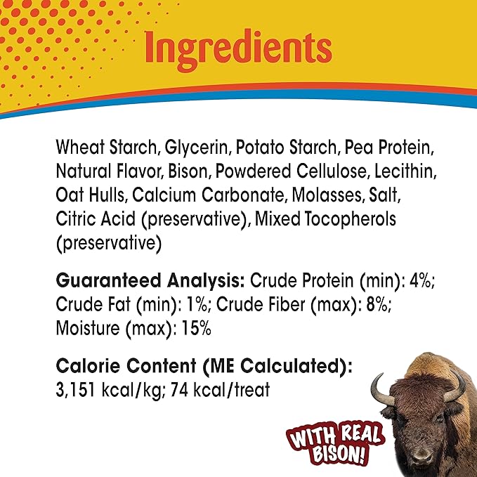 Nylabone Nubz Wild Natural Dog Chew Treats for Small Dogs, Long Lasting Dog Chew Bones Made in USA, Bison Flavor, for Dogs Up to 25 lbs. (12 Count)