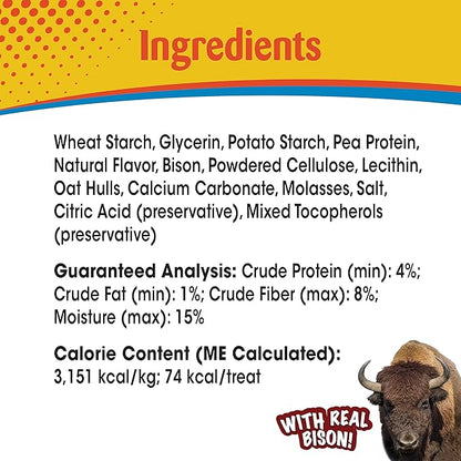 Nylabone Nubz Wild Natural Dog Chew Treats for Small Dogs, Long Lasting Dog Chew Bones Made in USA, Bison Flavor, for Dogs Up to 25 lbs. (4 Count)