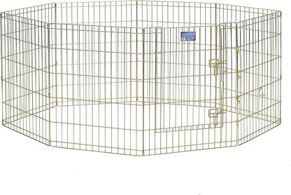 MidWest Homes for Pets 30-Inch Exercise Pen, for Indoor and Outdoor Use, 16 Sq Feet of Play, Single Door Folding Dog Pen, with Large Door Opening & Secure Latch, Easy to Set Up, Foldable Dog Playpen