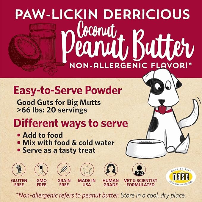 Fidobiotics Good Guts for Big Mutts Probiotic for Dogs, 12 Billion CFUs, 11 Strains, 5 Digestive Enzymes, 2 Prebiotics, Digestive Gut Health for Dogs, Adult & Puppy Probiotics Supplements, Pack of 2