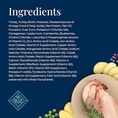 Blue Buffalo Basics Grain-Free Adult Wet Dog Food, Skin & Stomach Care, Limited Ingredient Diet, Turkey Recipe, 12.5-oz Can, 12 Count