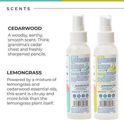 Wondercide - Flea, Tick and Mosquito Spray for Dogs, Cats, and Home - Flea and Tick Killer, Control, Prevention, Treatment - with Natural Essential Oils - 4 oz Lemongrass & Cedarwood 2-Pack