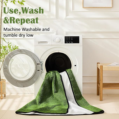 Qeils Reusable Dog Pee Pads, 4 Pack Super Absorbent & Leakproof Washable Puppy Pads with Soft Green Top Layer, for Potty Training, Crates, Couch, Car Seats & Pet Beds, 24"x 36"