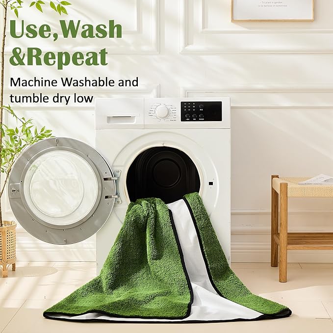 Qeils Reusable Dog Pee Pads, 2 Pack Super Absorbent & Leakproof Washable Puppy Pads with Soft Green Top Layer, for Potty Training, Crates, Couch, Car Seats & Pet Beds, 36"x 36"