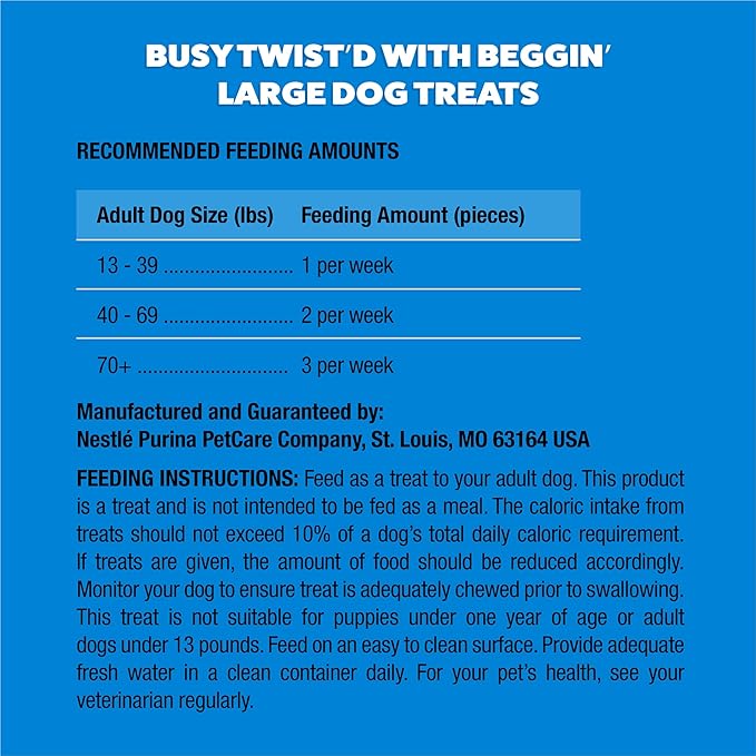 Purina Busy with Beggin’ Twist’d Adult Dog Chew Bone Treats - 6 ct. Pouch