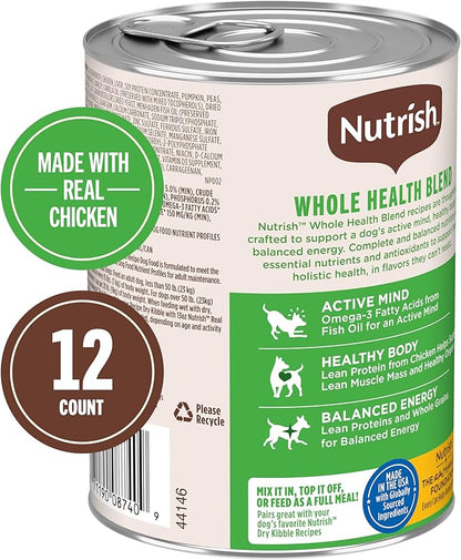 Nutrish Rachael Ray Wet Dog Food Chunks in Gravy Real Chicken & Veggies Recipe,13 oz. Can,(Pack of 24)